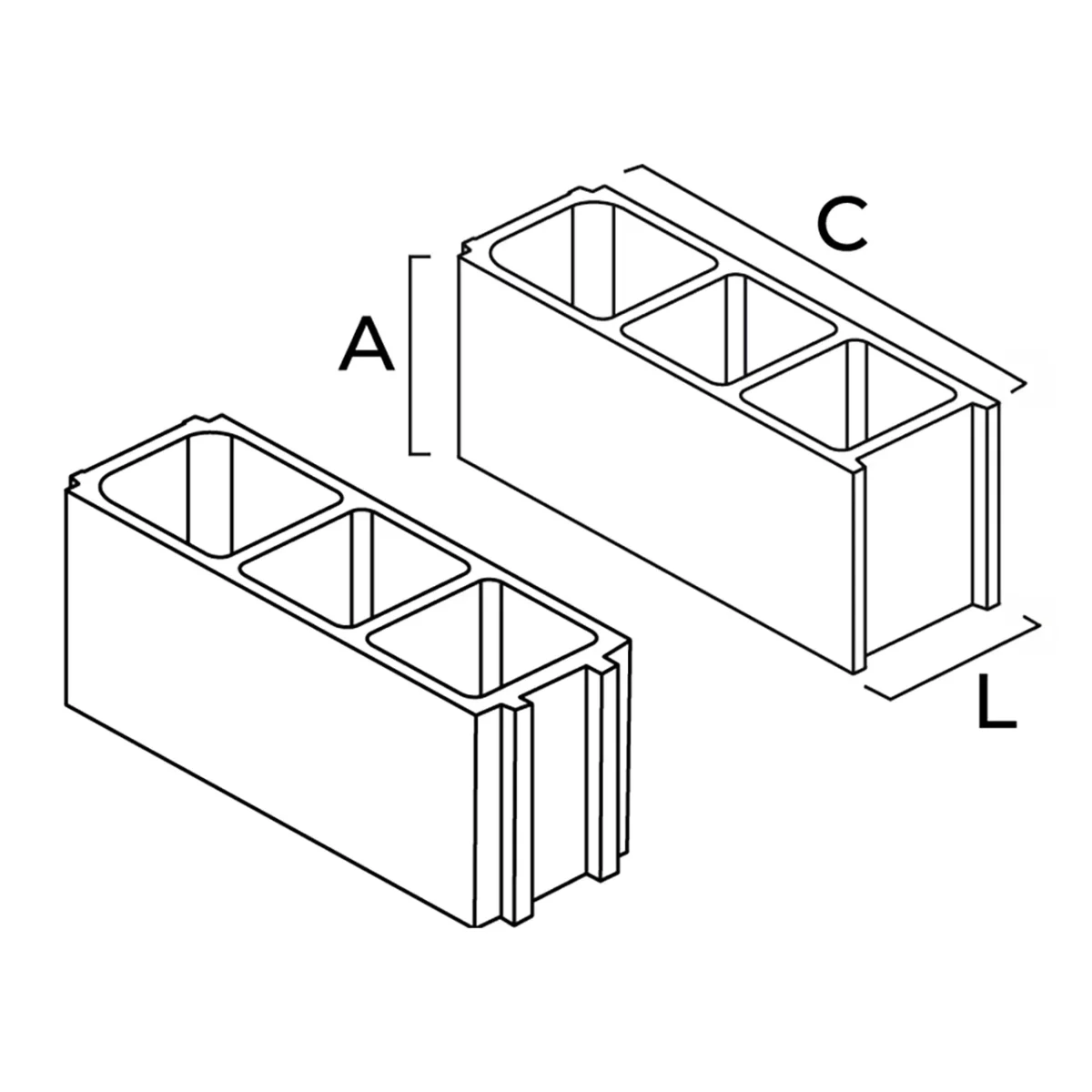 Industrial Block, 3 Holes With Fitting - Image 2